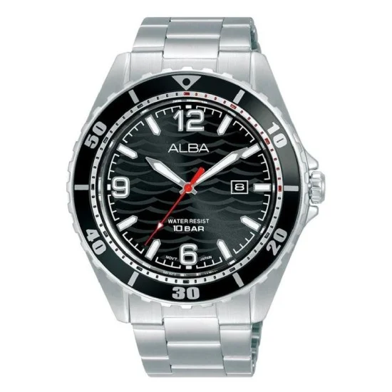 Alba 44Mm Active Men's Watch, Analog, Stainless Steel Strap - Silver